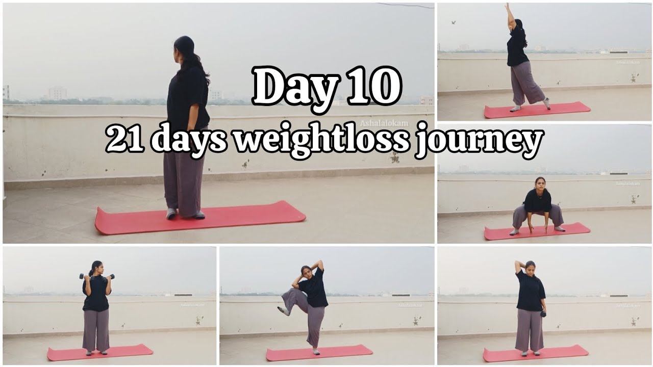 Day 10 | 21 days weightloss journey🧘🏻‍♀️| fitness  Routine💪| Honest efforts & Results @Ashalalokam