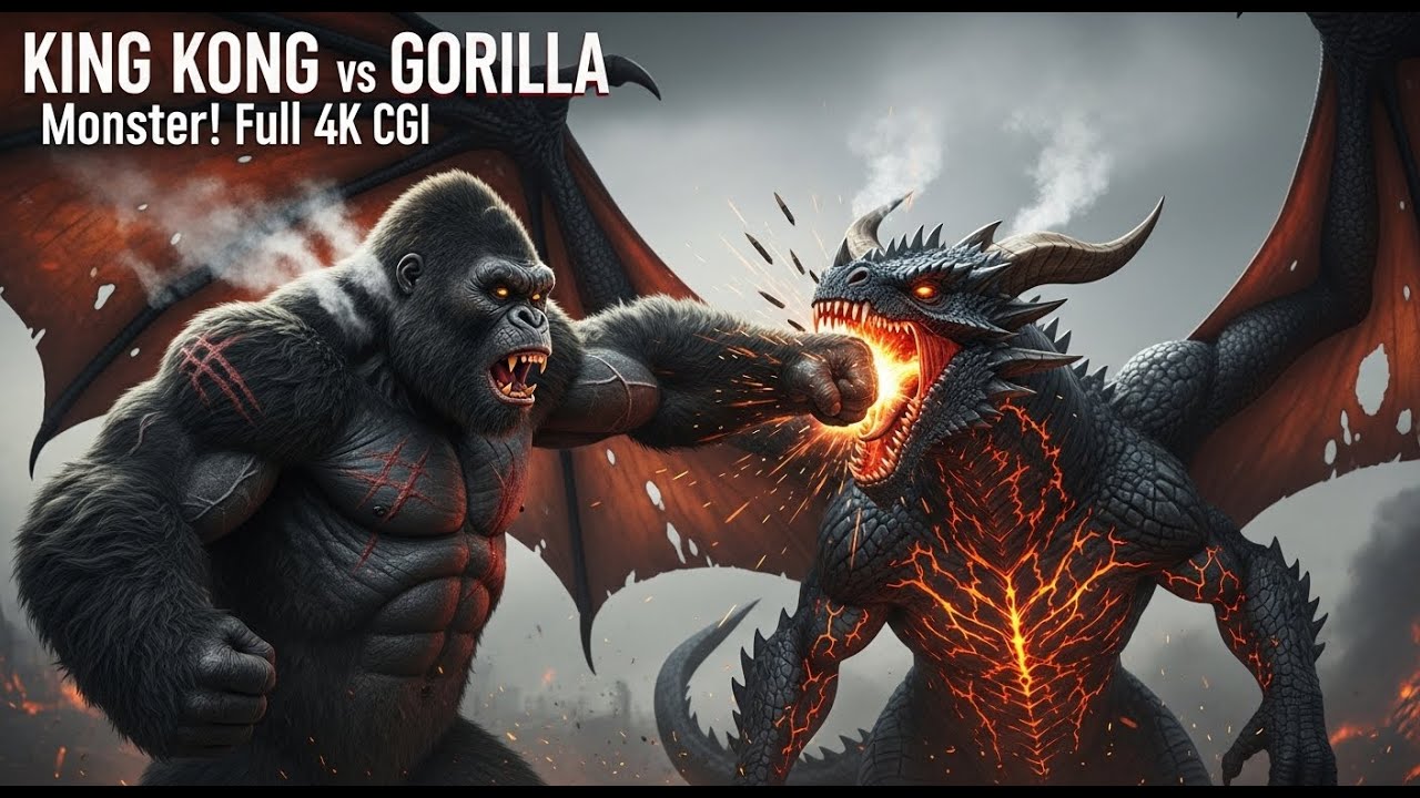 EPIC KING KONG vs GORILLA Monster! Full 4K CGI Fight Scene - MonsterVerse Fan Film