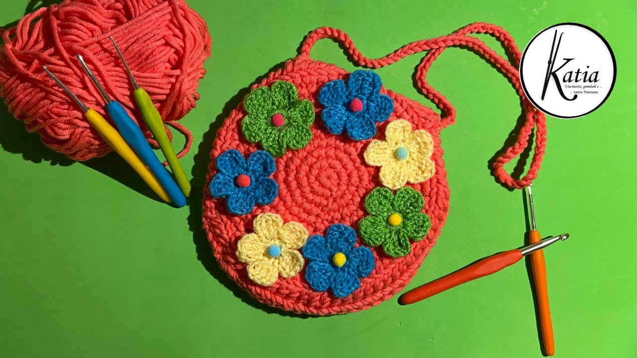 Tutorial uncinetto borsa bambina con fiori