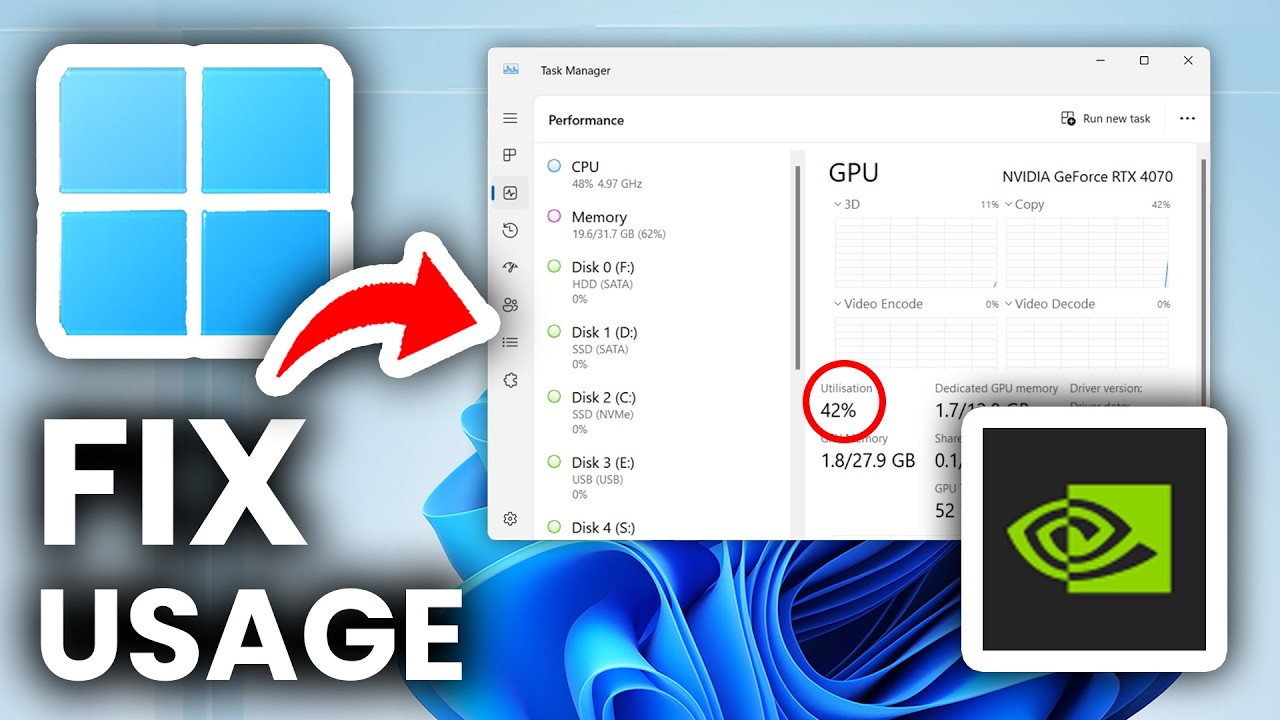 Fix 100% GPU Usage With NVIDIA Graphics Card - Step By Step