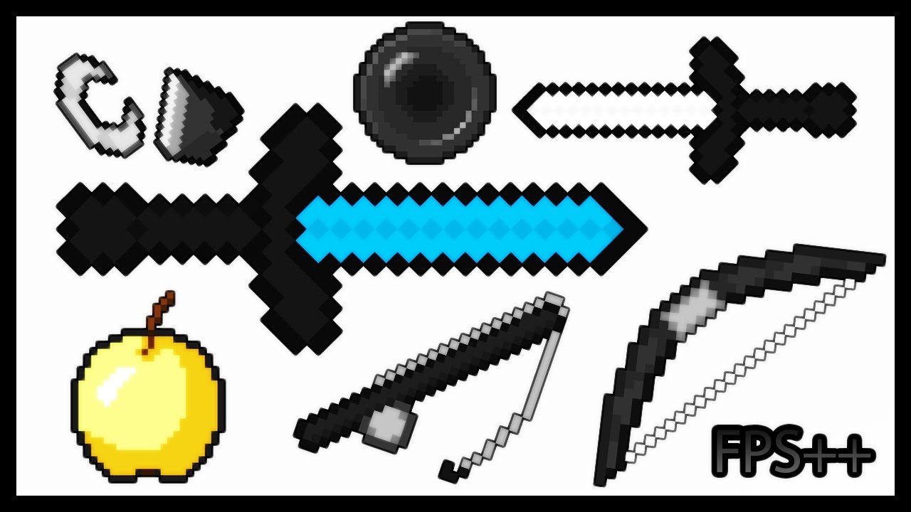 MINECRAFT PVP TEXTURE PACK - FAITHFUL BLACK EDIT SKYWARS FPS++ 1.7.X/1.8.X