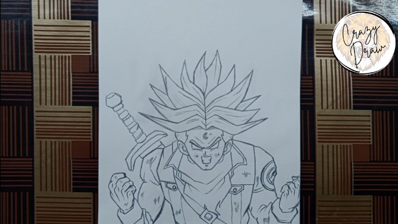 How to Draw Future Trunks from Dragon Ball Z | Step-by-Step Full Tutorial #CrazyDraw #tranks 