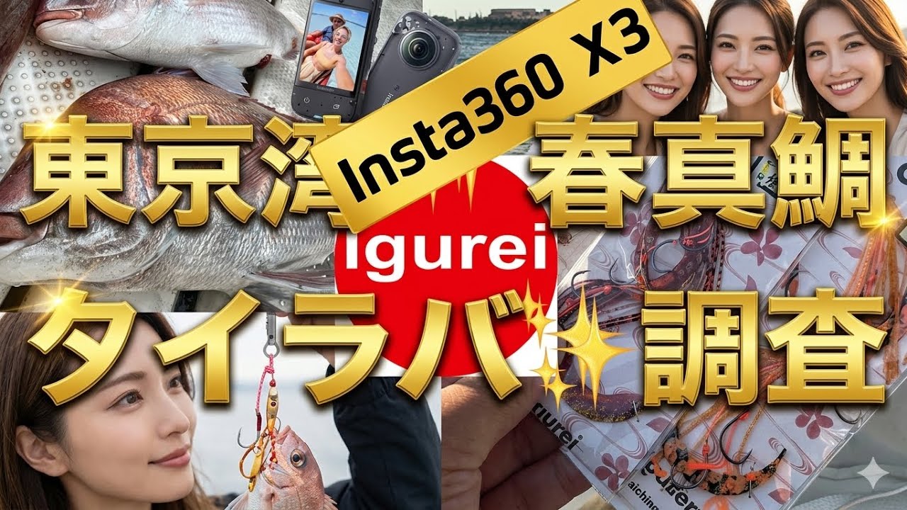 東京湾✨春真鯛 igurei タイラバ✨調査 #宮一釣具 #igurei #桜一 #東京湾 #ジギング #タイラバ #木更津マリーナ #360  #insta360x3