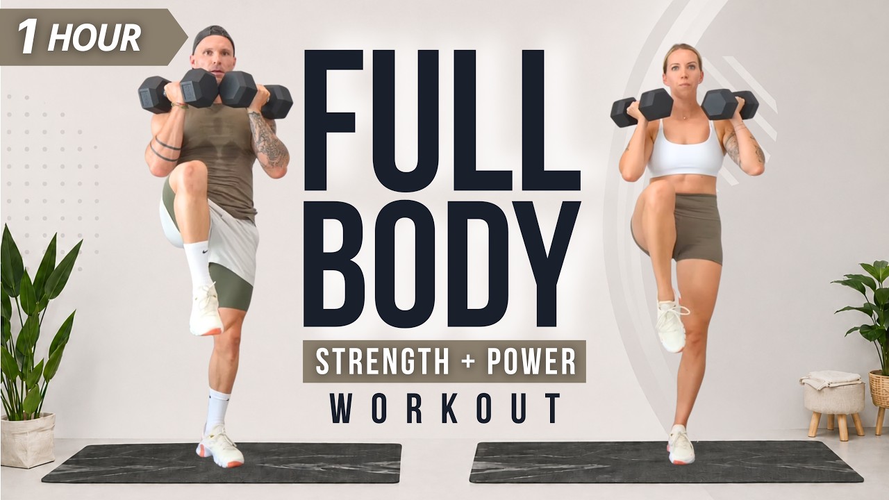 1 Hour FULL BODY DUMBBELL WORKOUT | Strength & Power | Straight Sets, Tri Sets, Circuit