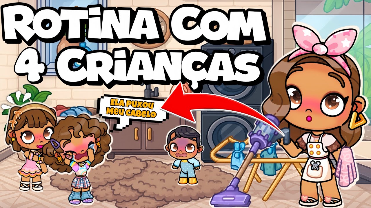 👉 ROTINA DE UMA MÃE COM 4 FILHOS🤱🍼 + FAZENDO COMPRAS 🛒 🥬| ROTINA REAL AVATAR WORLD HISTÓRIAS ✨