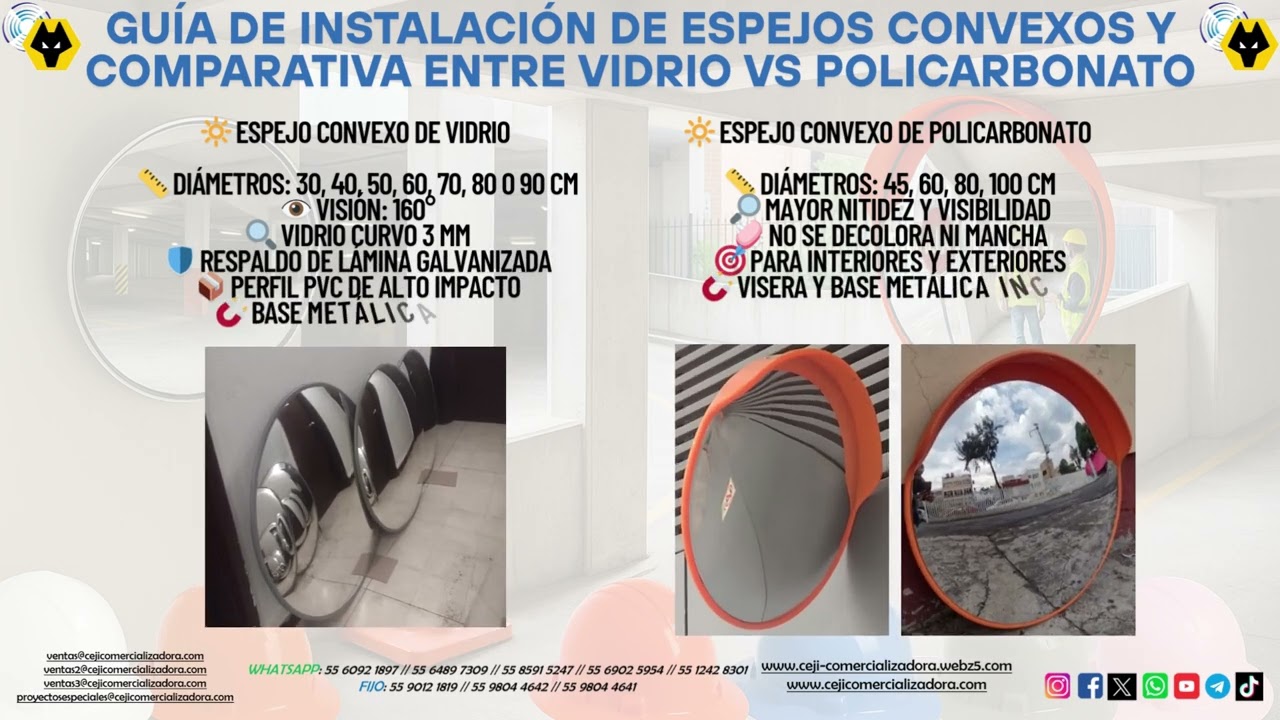 🔍 Guía de Espejos Convexos 🚗 Vidrio vs Policarbonato ✅