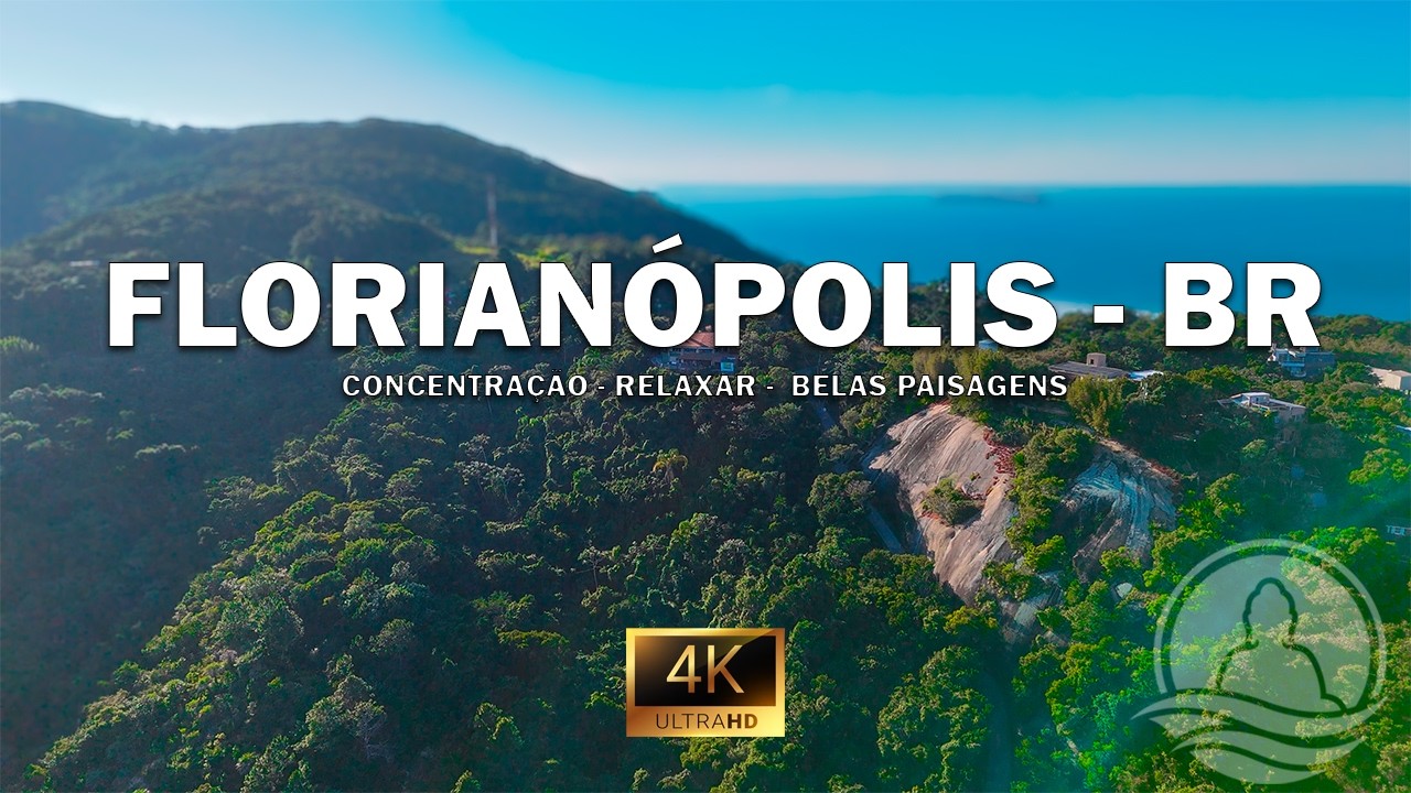 Vistas aéreas de Florianópolis e músicas para concentração, Brasil [4K]