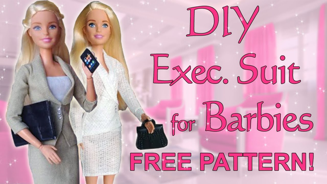Easy Barbie executive suit with FREE PATTERN, No sew
