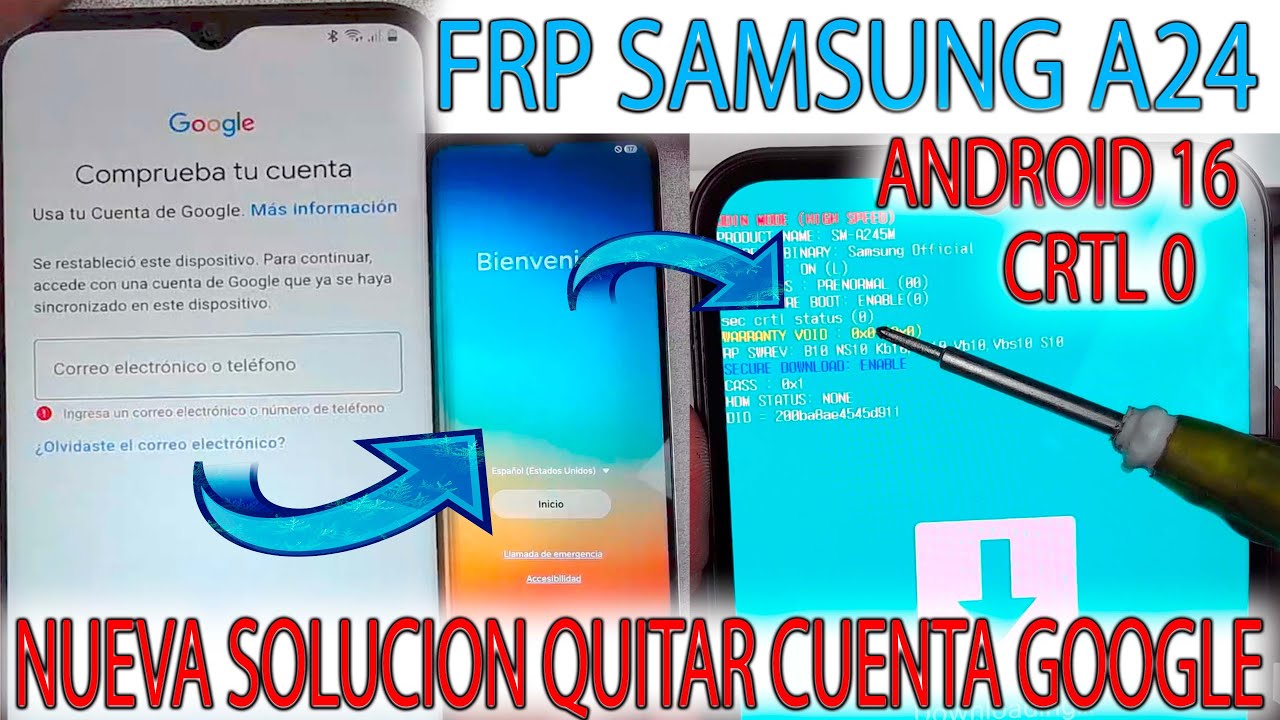 FRP SAMSUNG A24 NUEVO METODO ANDROID 16 QUITAR CUENTA GOOGLE A245 FULL EXPLICADO UNLOCKTOOL