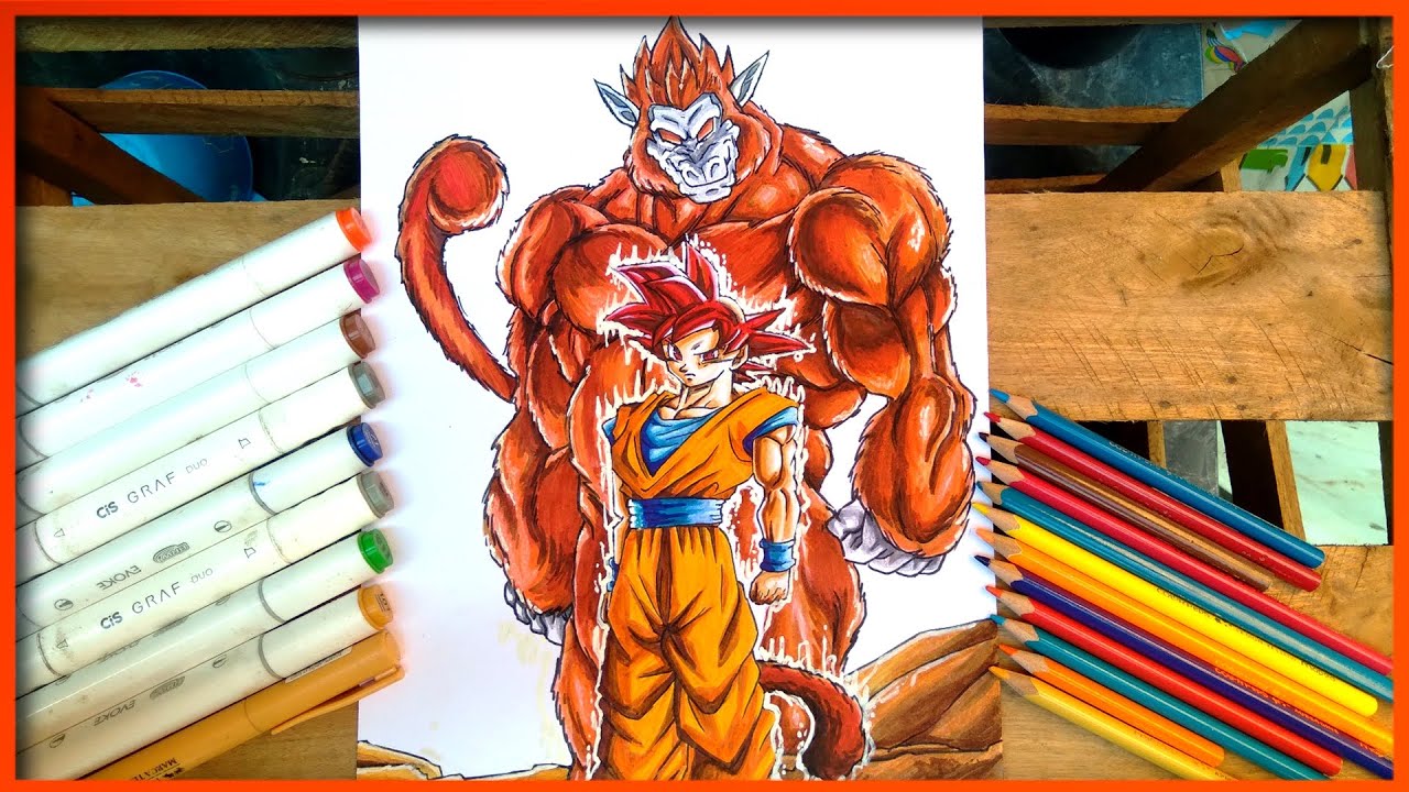 Como desenhar o Goku god e Grande Macaco oozaru god