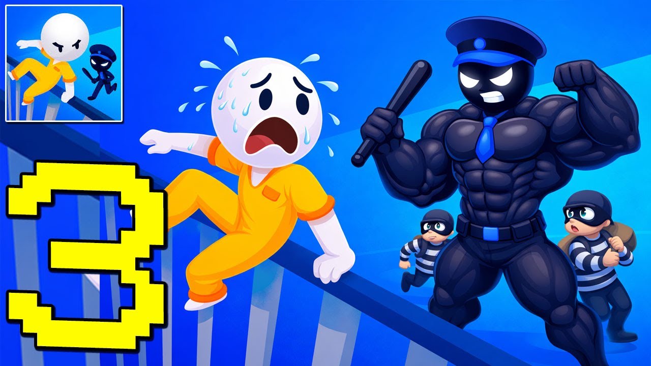 Prison Escape 3D - Jailbreak - Gameplay Walkthrough Part 3 - Fighting, Running Escape(Android,iOS)