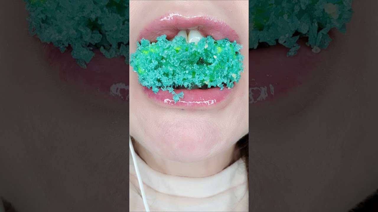ASMR Satisfying Green Gummy Ball Pop Rocks Popping Candy 💚 Which Is Your Favorite Green Emoji