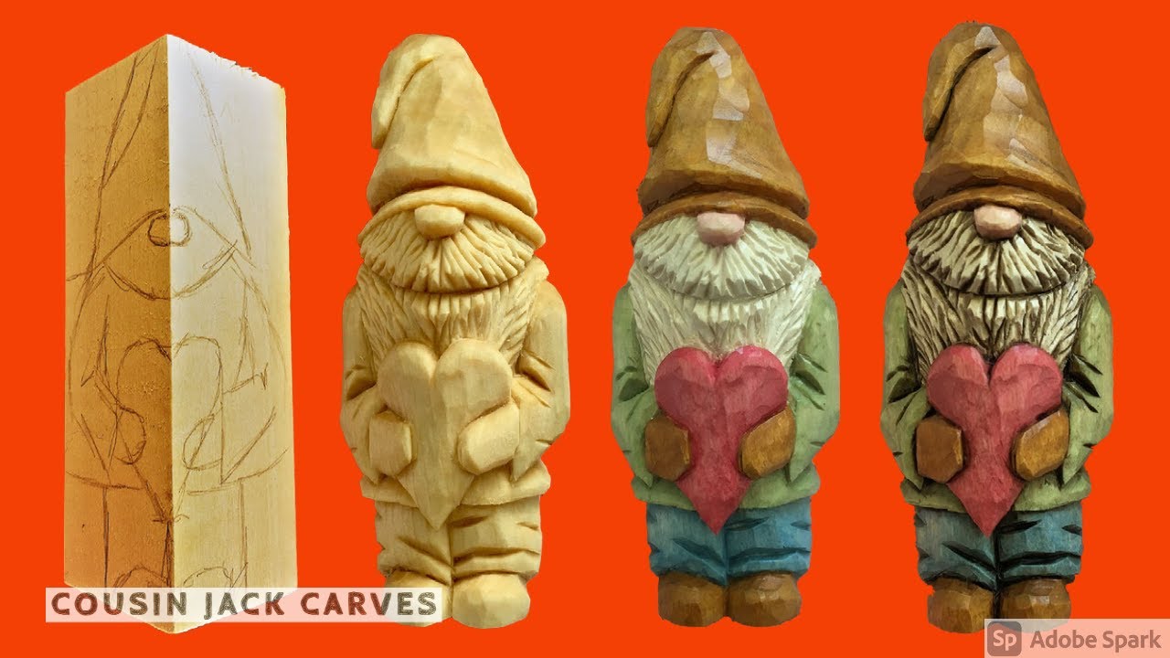 Carving A DIY Gnome From Wood - Tutorial! Part 1