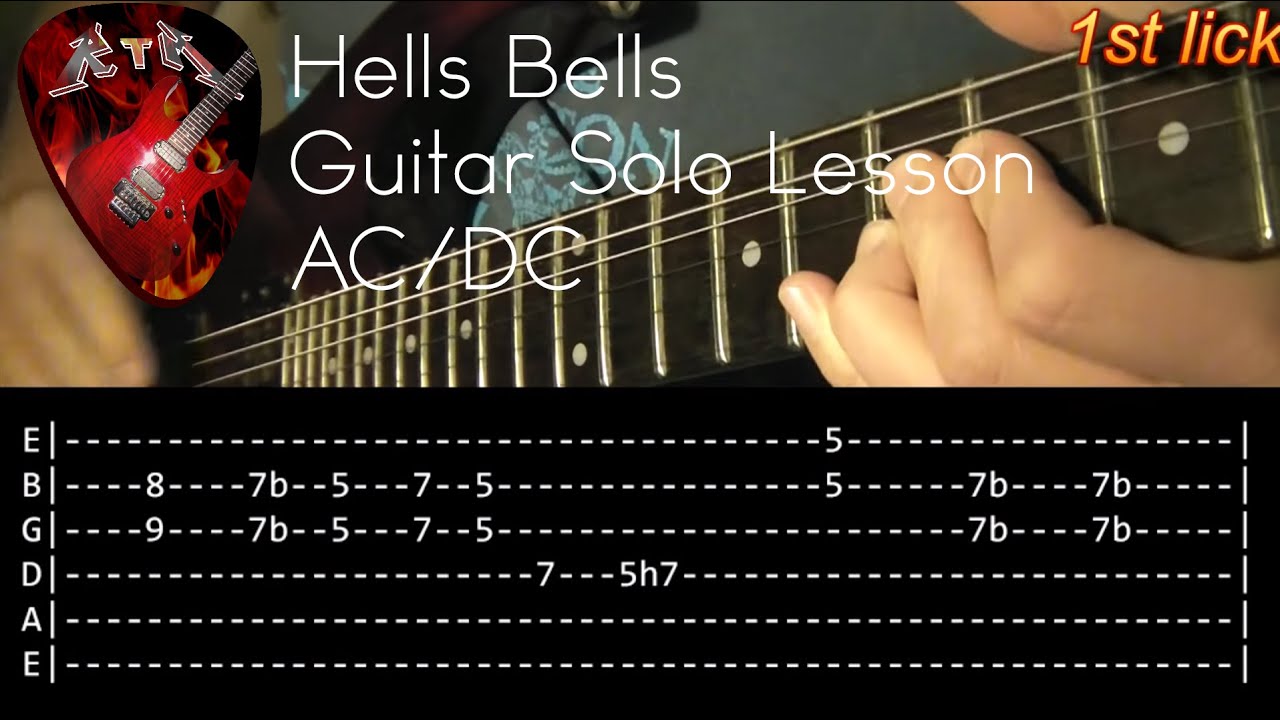 Hells Bells Guitar Solo Lesson - AC/DC (with tabs)