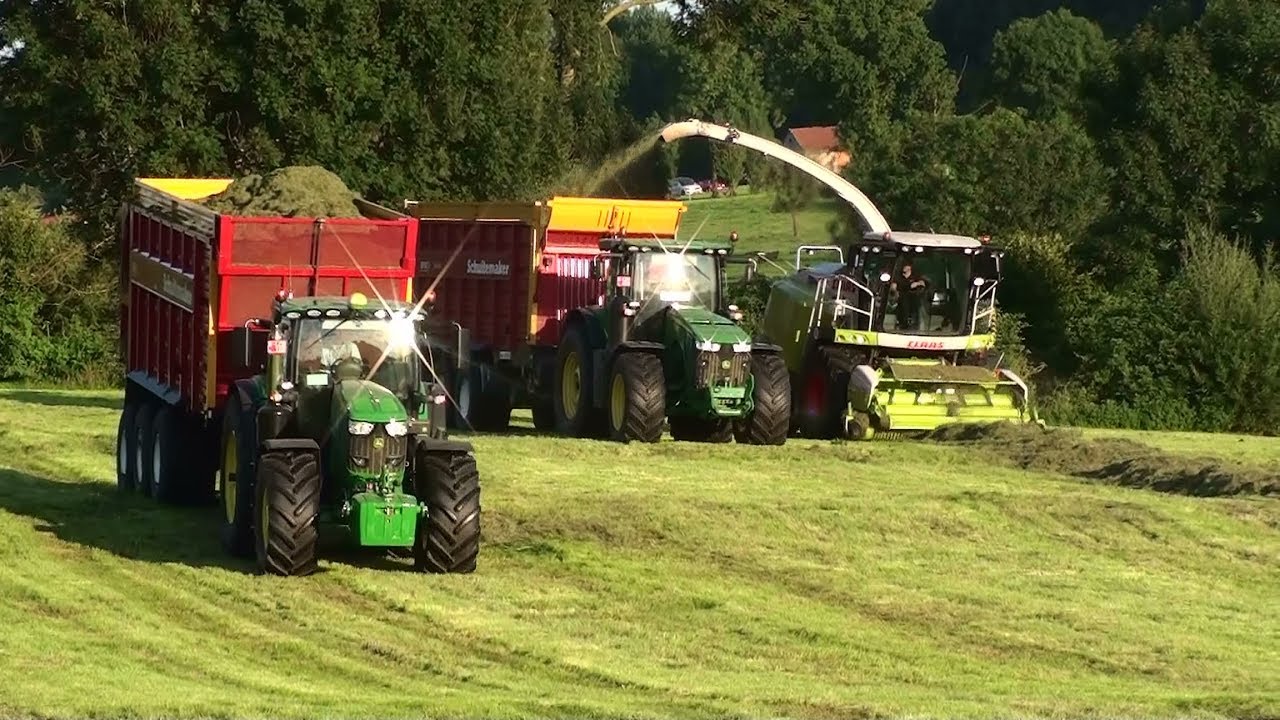 Gras Hakselen 2017 : Egide London / Claas Jaguar 980 / John Deere 8320 / 8345R / 6215R