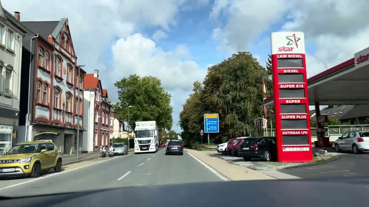 Car Driving in Germany - No Comment - Town of Castrop to Dortmund - 45 Minutes Driving