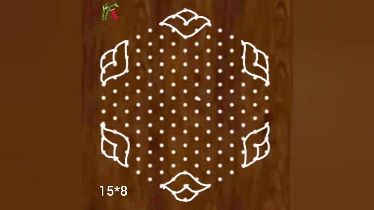 15*8 dots flower rangoli 🪻newyear celebration 🪻Sankranti chukkla 🪻Ugadi mugglu 🪻
