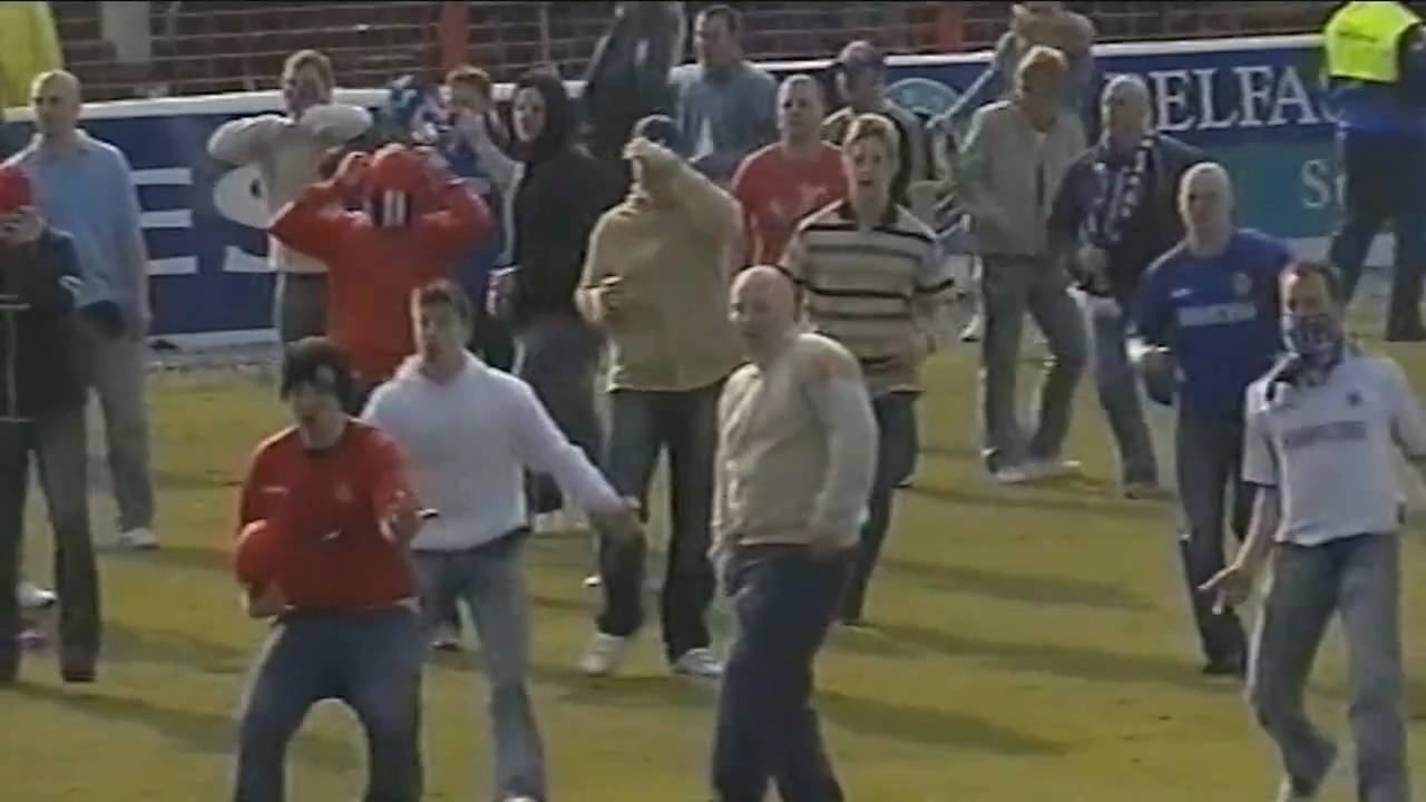 Glentoran v Linfield Football Hooligans Riot (Morgan Day)