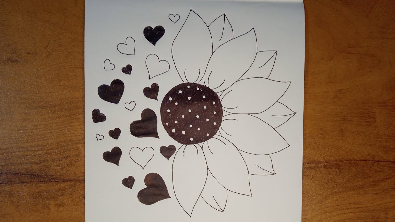 🌸❤️ Flower with Heart Drawing | Easy Romantic Art Tutorial