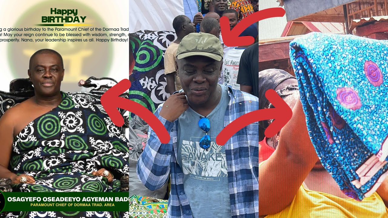 Wow Can’t Believe Dormaahene Gifts Over 3000 Women Fabric(Ntoma) On His Birthday And Cleans His Town