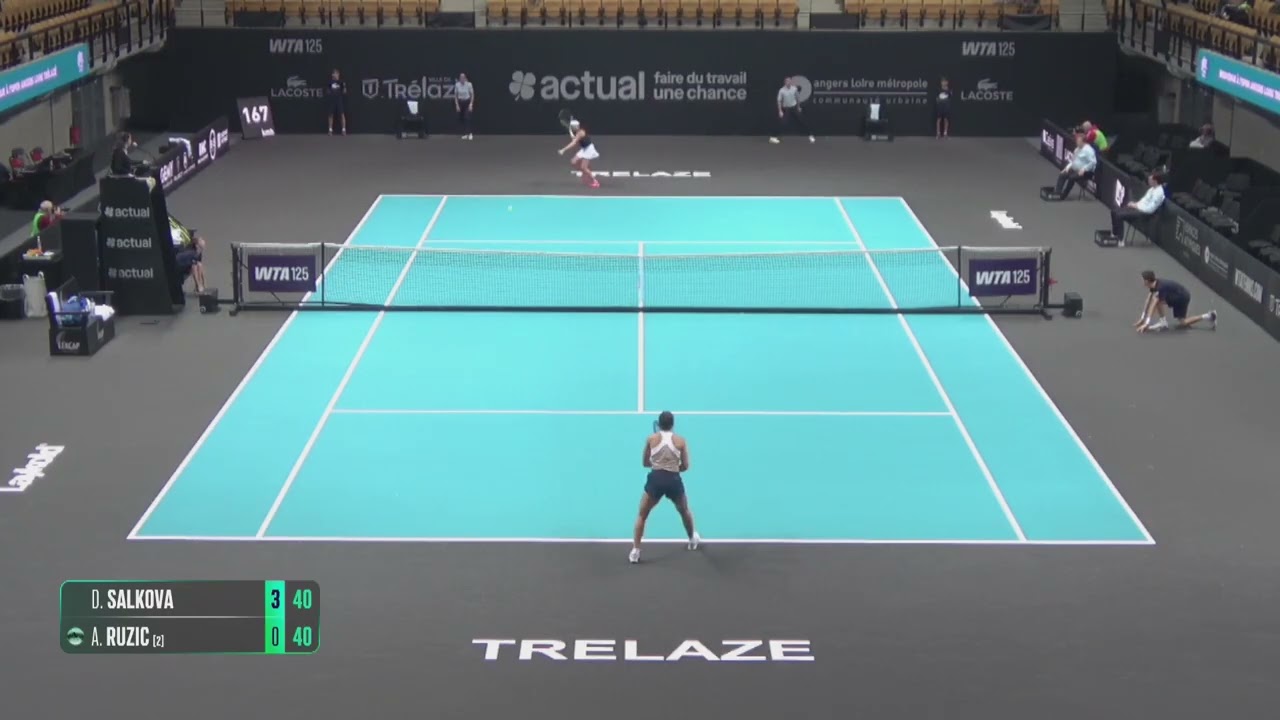 Dominika Salkova (CZE) vs Antonia Ruzic [2] (CRO) // 7-5 2-6 2-6 // W125 Angers // Quarter-final