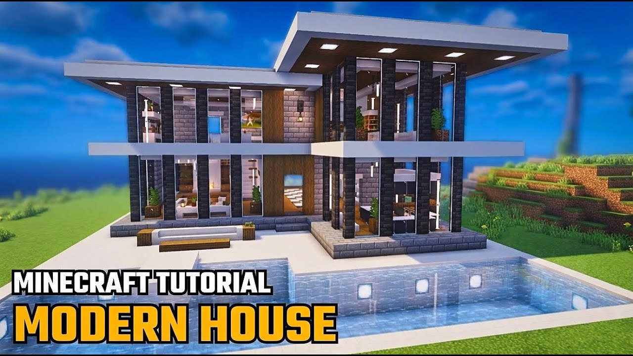 Как построить современный дом в Minecraft (эстетичная роскошная вилла)