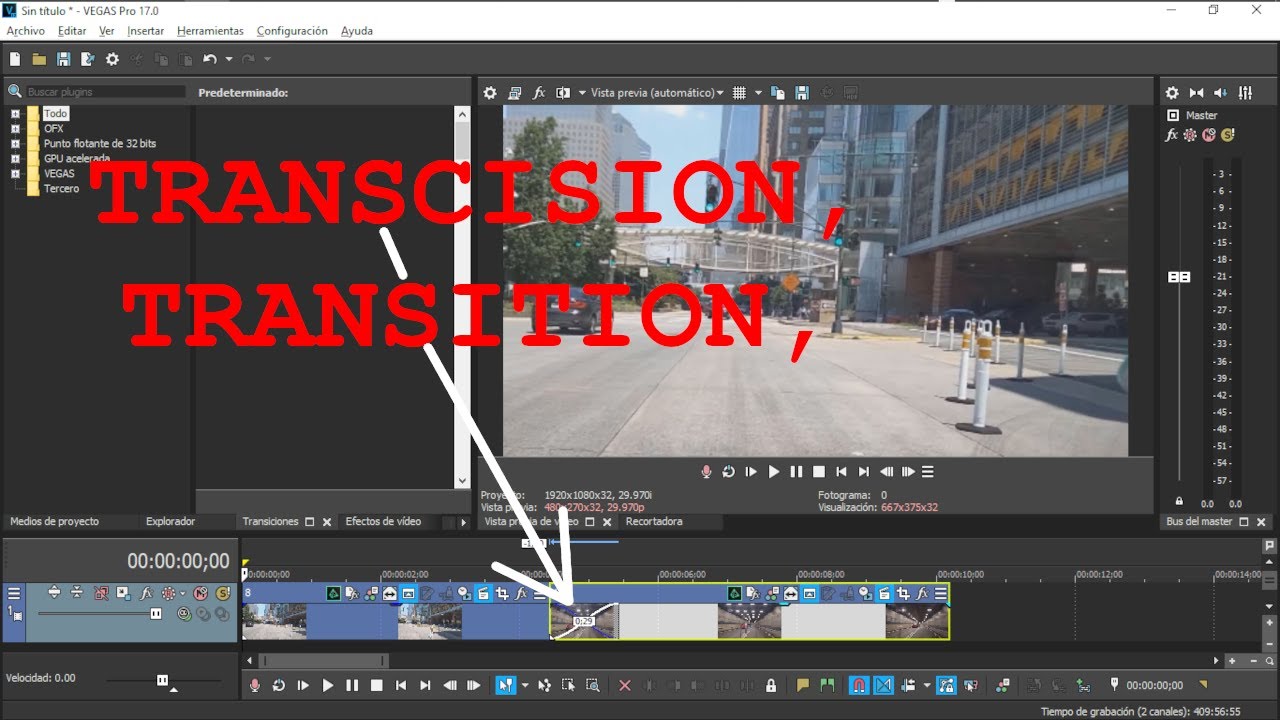 Sony Vegas, Como pegar 2 o más video y añadir una TRANSCISION,