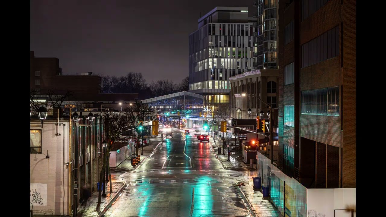 TIME LAPSE of cars driving one rainy night here in Brampton