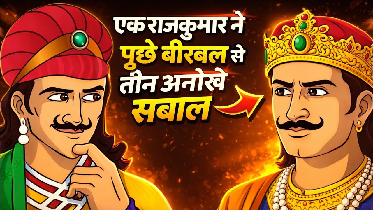 एक राजकुमार ने पूछे बीरबल से तीन अनोखे सवाल | अकबर बीरबल हिन्दी कहानी