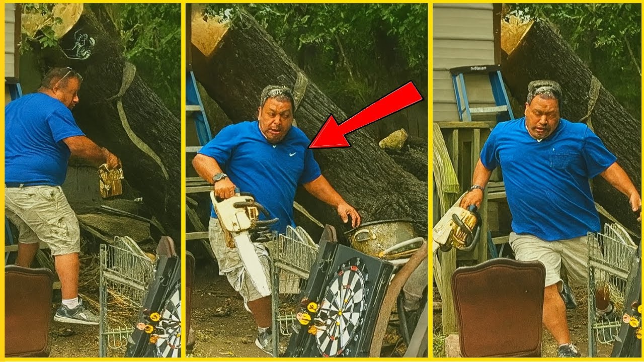 Dangerous Moments When Dumb People Handle Chainsaw