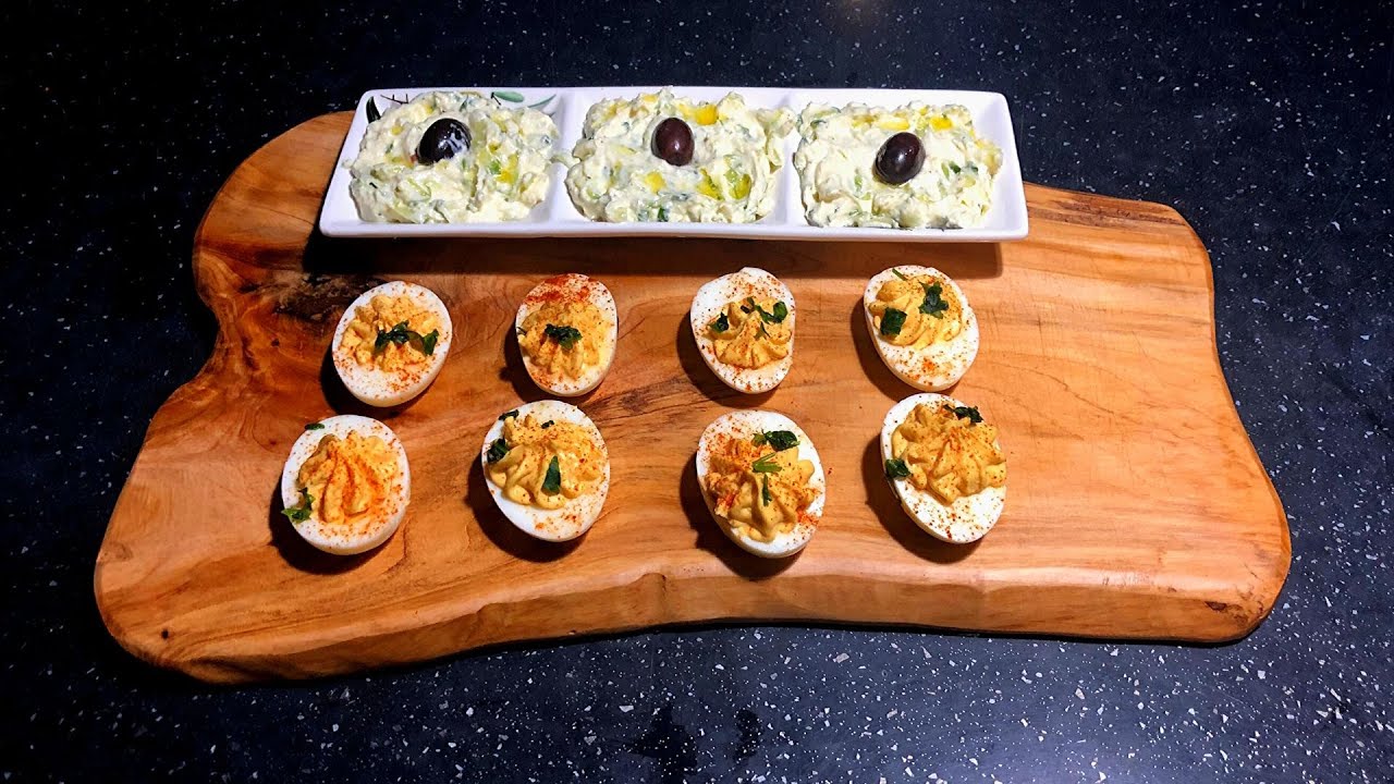 Vezë të Mbushura dhe Xaxiq Receta Festive | Deviled Eggs and Tzatziki