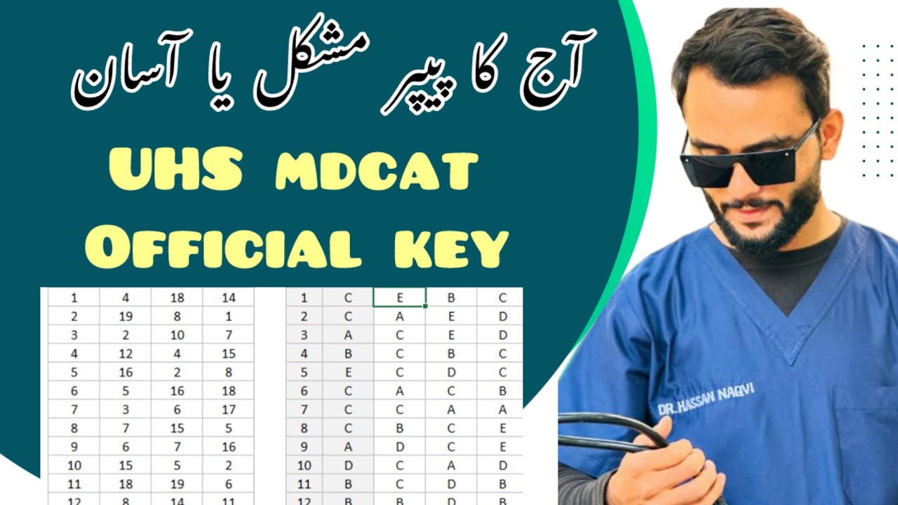 Uhs mdcat official key/mdcat paper was easy or tough/mdcat paper analysis