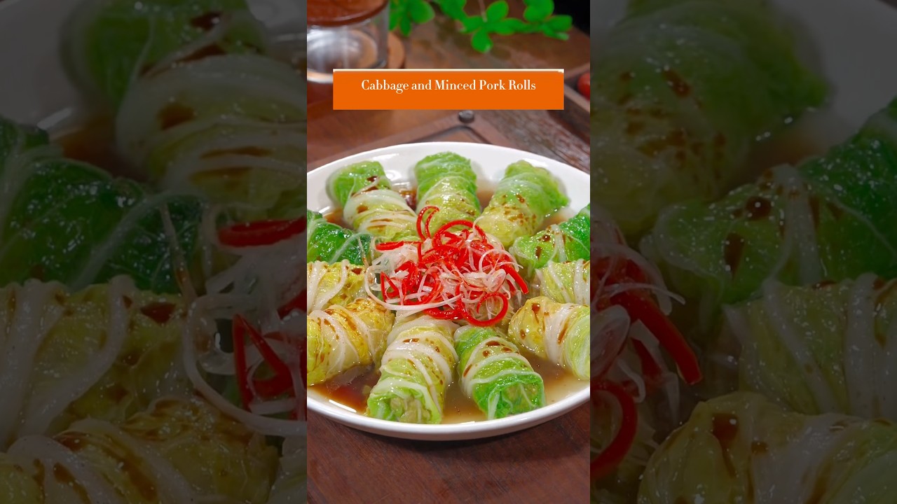 Рулетики из капусты и свиного фарша #китайскаяеда #вкуснаяеда #китайскийрецепт #кулинария #кухня ...