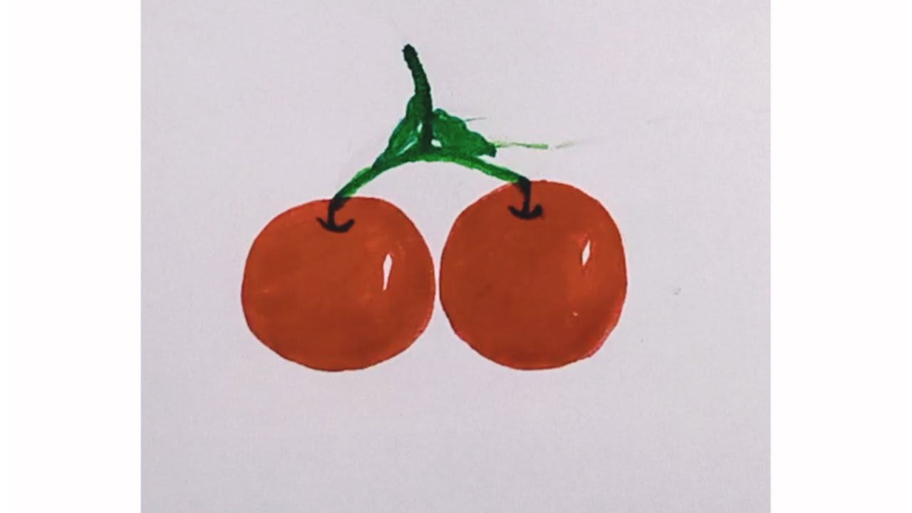 How to draw Cherry 🍒#step by step #drawing #art #easydrawing #S. B. Art 