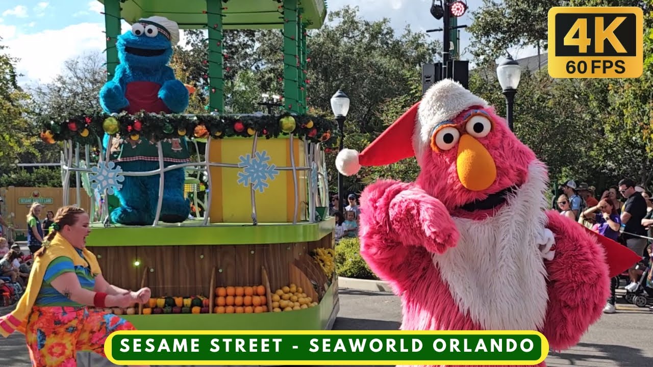 Рождественский парад 4K «Улица Сезам 2023» — SeaWorld Orlando — 10 ноября 2023 г.