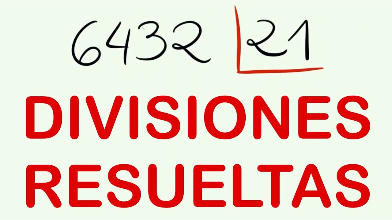 Divisiones resueltas por dos cifras : 6432 dividido entre 21