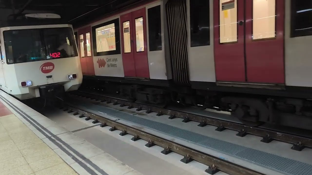 Metro Barcelona L4 Trayecto de Via Julia a Urquinaona en Serie 2157 + pitada 🥰