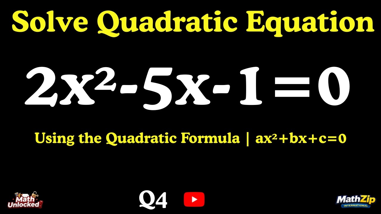 Can You Solve This? | 2x&sup2;-5x-1  = 0 Using the Quadratic Formula