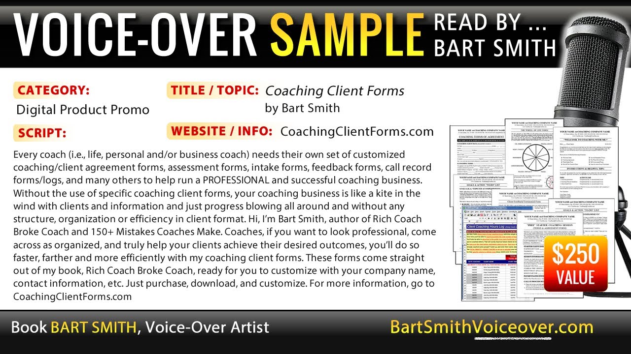 DIGITAL PRODUCT PROMO: Coaching Client Forms by Bart Smith (Agreement Forms, Surveys, Logs, etc.)