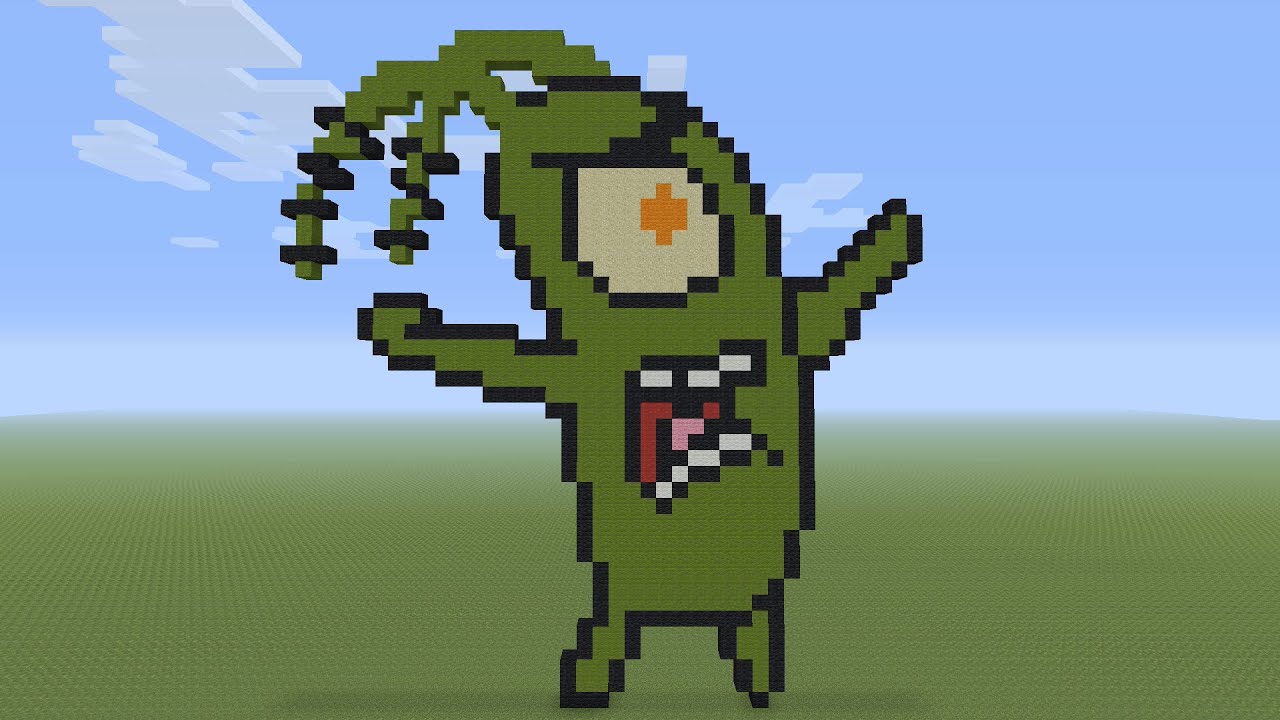Minecraft Pixel Art - Plankton From SpongeBob