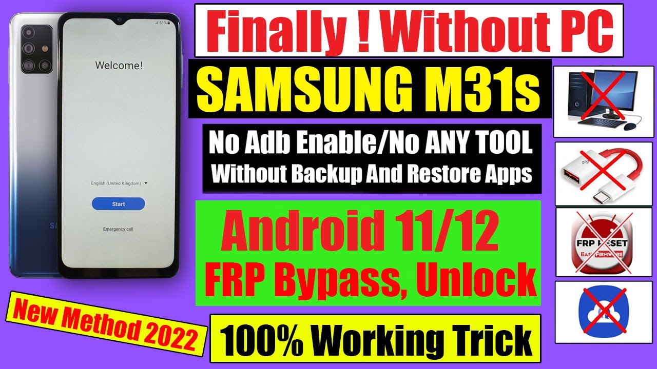 Samsung M31s FRP Bypass Android 11 Without PC | New Method 2022