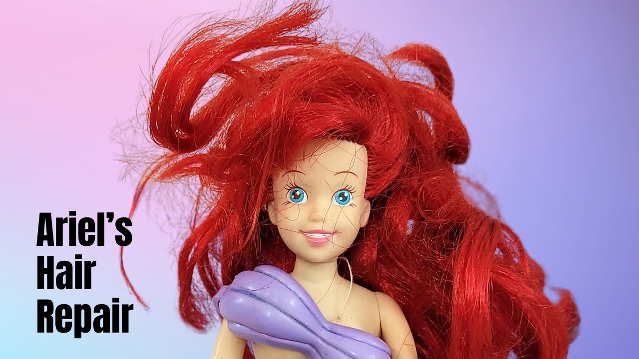 Thrifted Ariel Doll Hair Repair. Disney’s Little Mermaid Doll Hair Restoration Makeover.