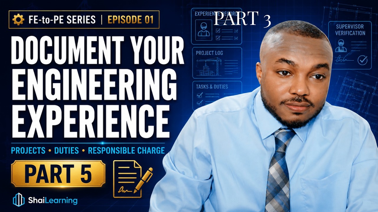 Part 5: How to Document your Work Experience for PE Licensure ... #electrical #power #usa