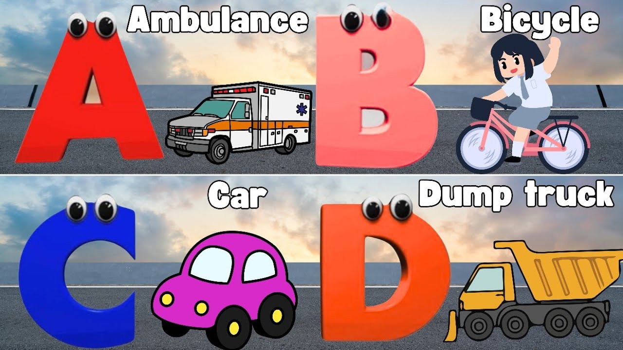 Vehicles Alphabet Song for kids | Vehicle ABC Song | Phonics for Kids | Alphabet Letters, Baby