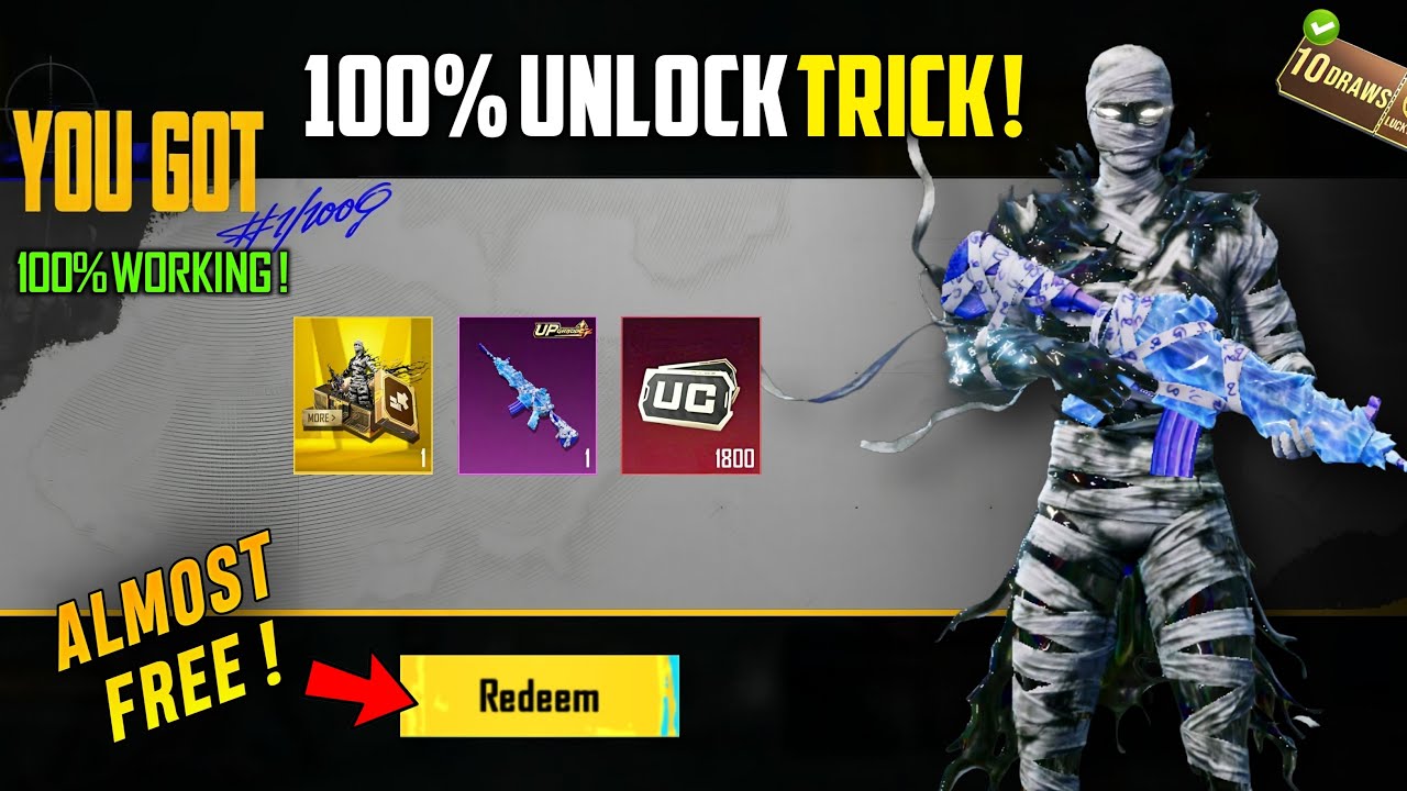 🔥 100% UNLOCK | FREE Mummy M416 Gun Skin & New Chaosphage Mummy Set Trick | BGMI Mummy Crate Opening