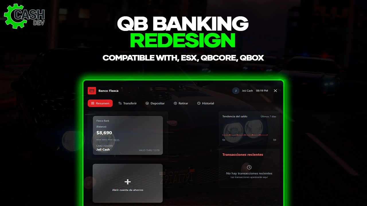 QB Banking Modern UI | QBCore FiveM Banking System | Clean NUI Interface