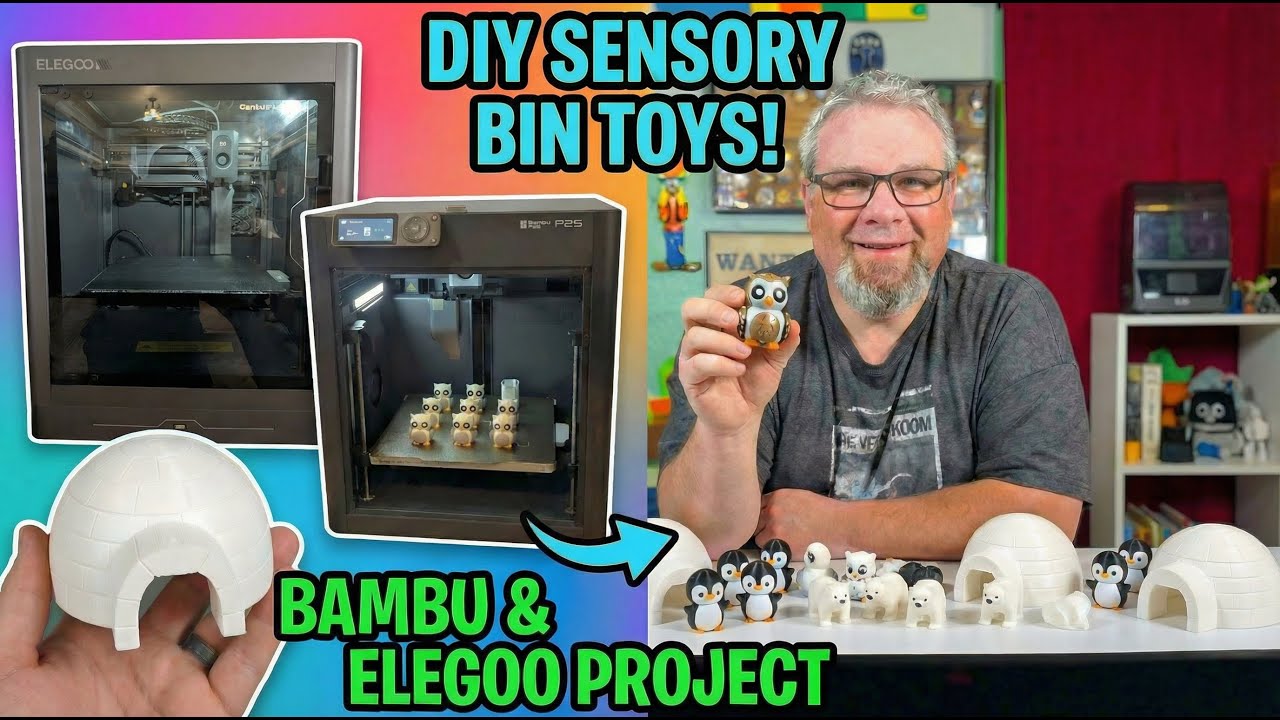 I 3D Printed a Polar Animal -Themed Sensory Bin for My Wife's Classroom