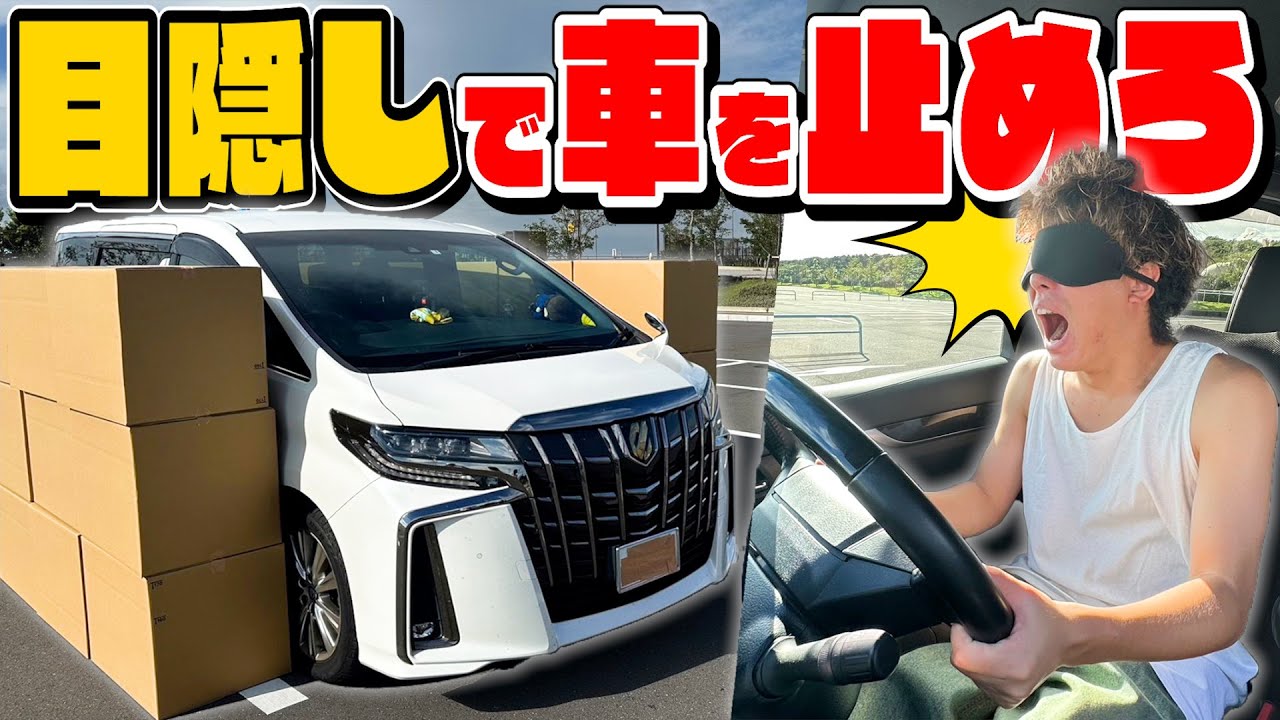 【事故覚悟】仲間の声だけが頼り！！目隠し激ムズ駐車チャレンジ！！！