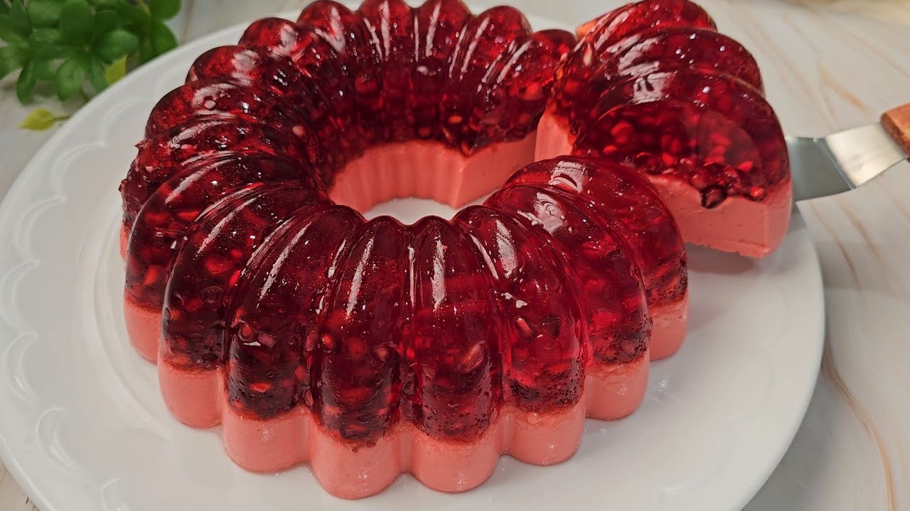 حلى الجيلي البارد بدون فرن والطعم خيال  Cool & Refreshing Jelly Dessert 🍮❄️