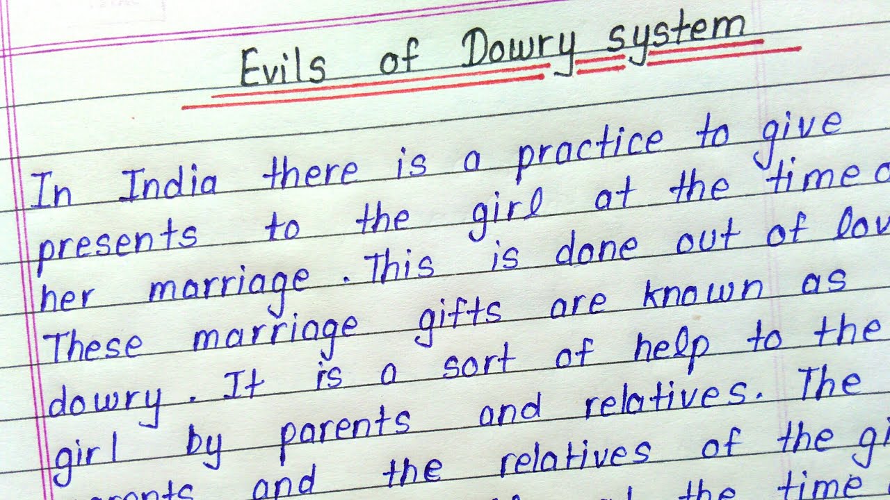 Essay on evils of dowry system in english